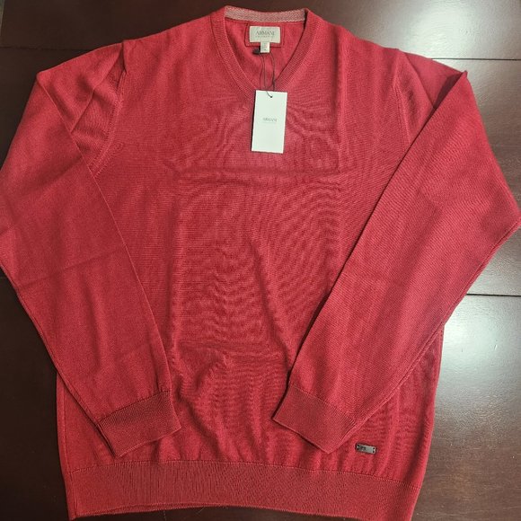 Armani Collezioni Pure Virgin Lana Wool V-Neck Jumper - Picture 5 of 9